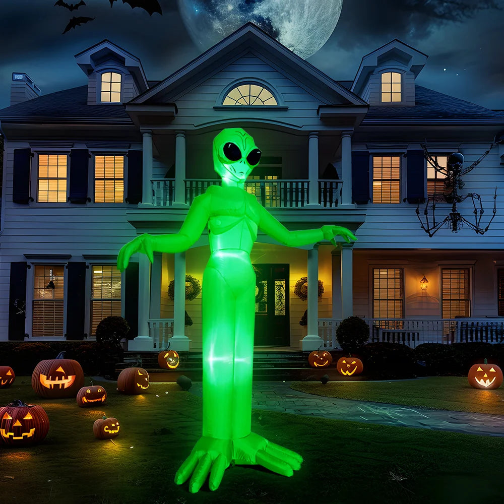 Joyfy Alien Halloween Inflatable Outdoor Decor LED Lights