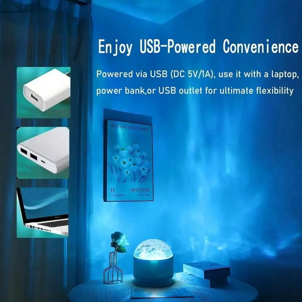 Rechargeable 3D Aurora Wave Projector With Remote