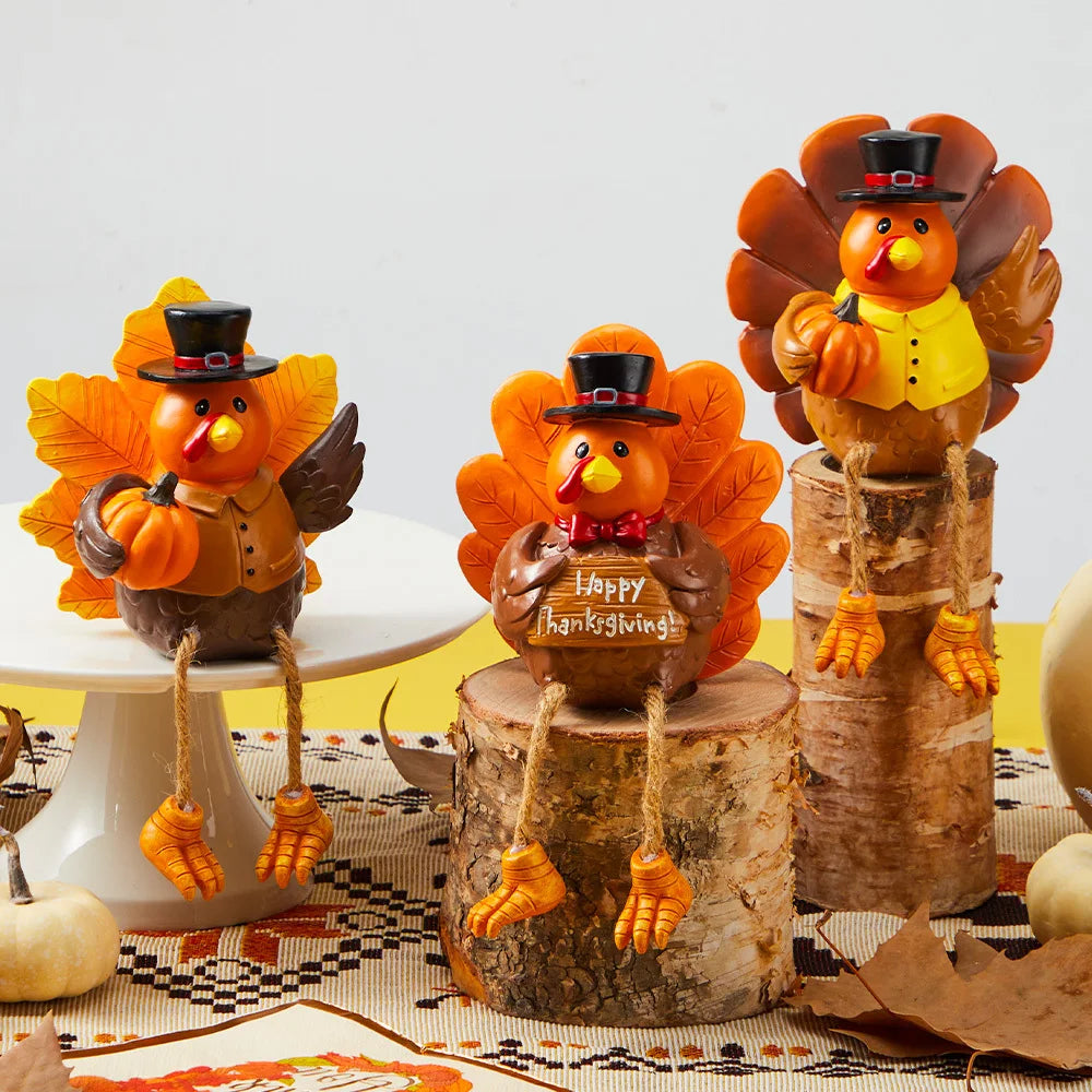 Joyfy Resin Turkey Thanksgiving Tabletop Decor