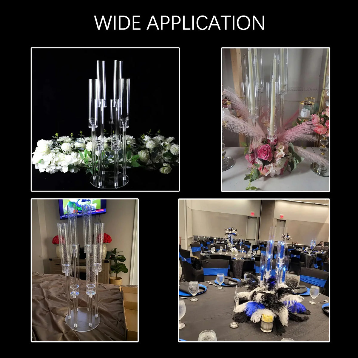 Vincigant 6 Arm Acrylic Candelabra Candle Holder