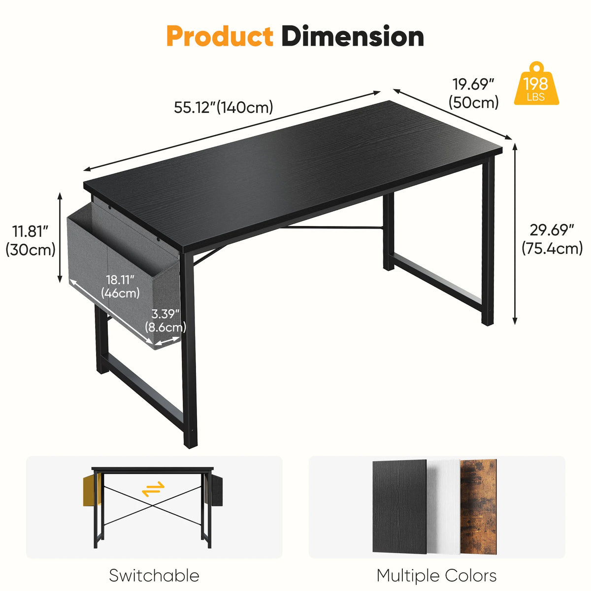 JHK Computer Gaming Desk With Storage Bag