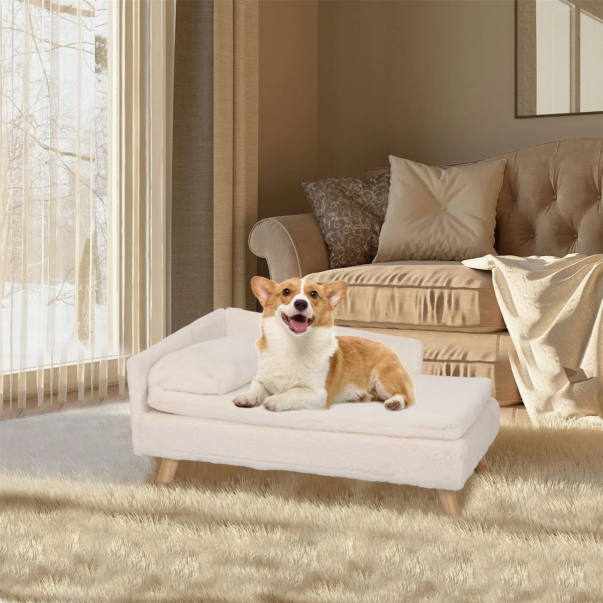 BINGOPAW Waterproof Elevated Pet Bed With Cozy Pad