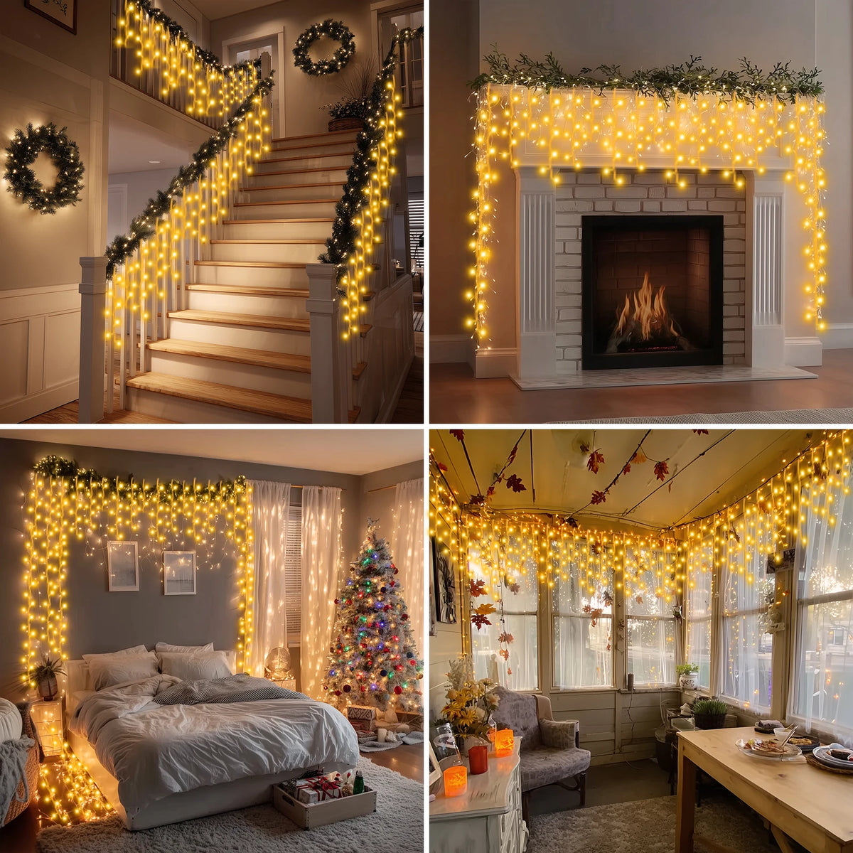Christmas LED Icicle Lights for Outdoor Holiday Decor