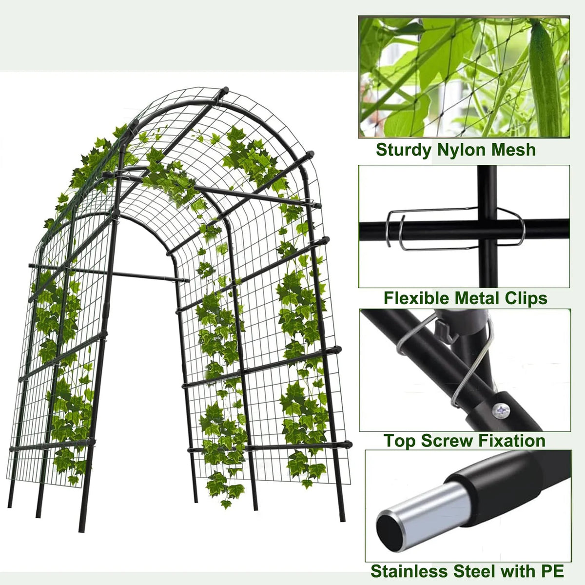DishyKooker Garden Arch Trellis Heavy Duty Steel