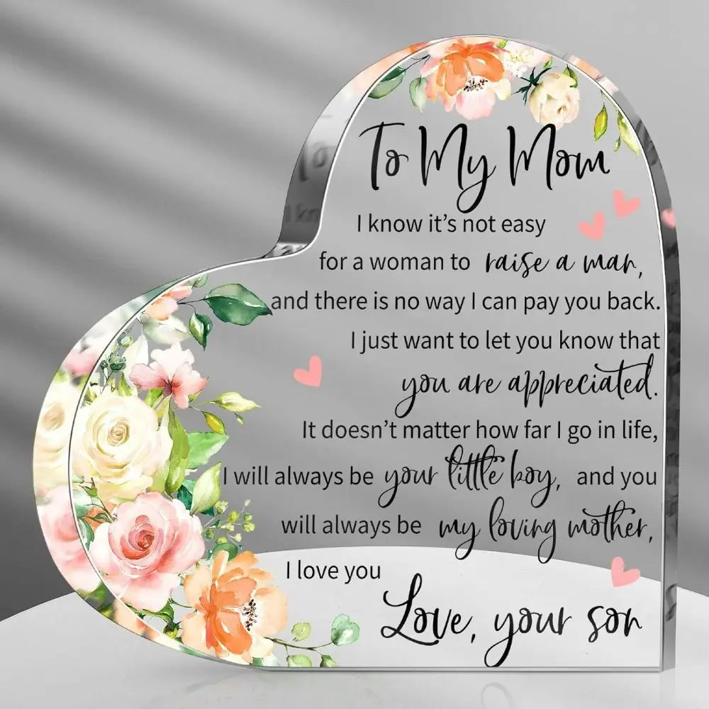 Heart Acrylic Plaque Gift For Mom