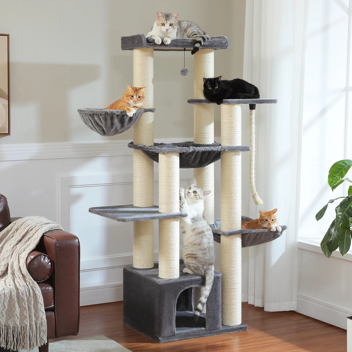 Pawz Road Large Multilevel Cat Tree With Hammock