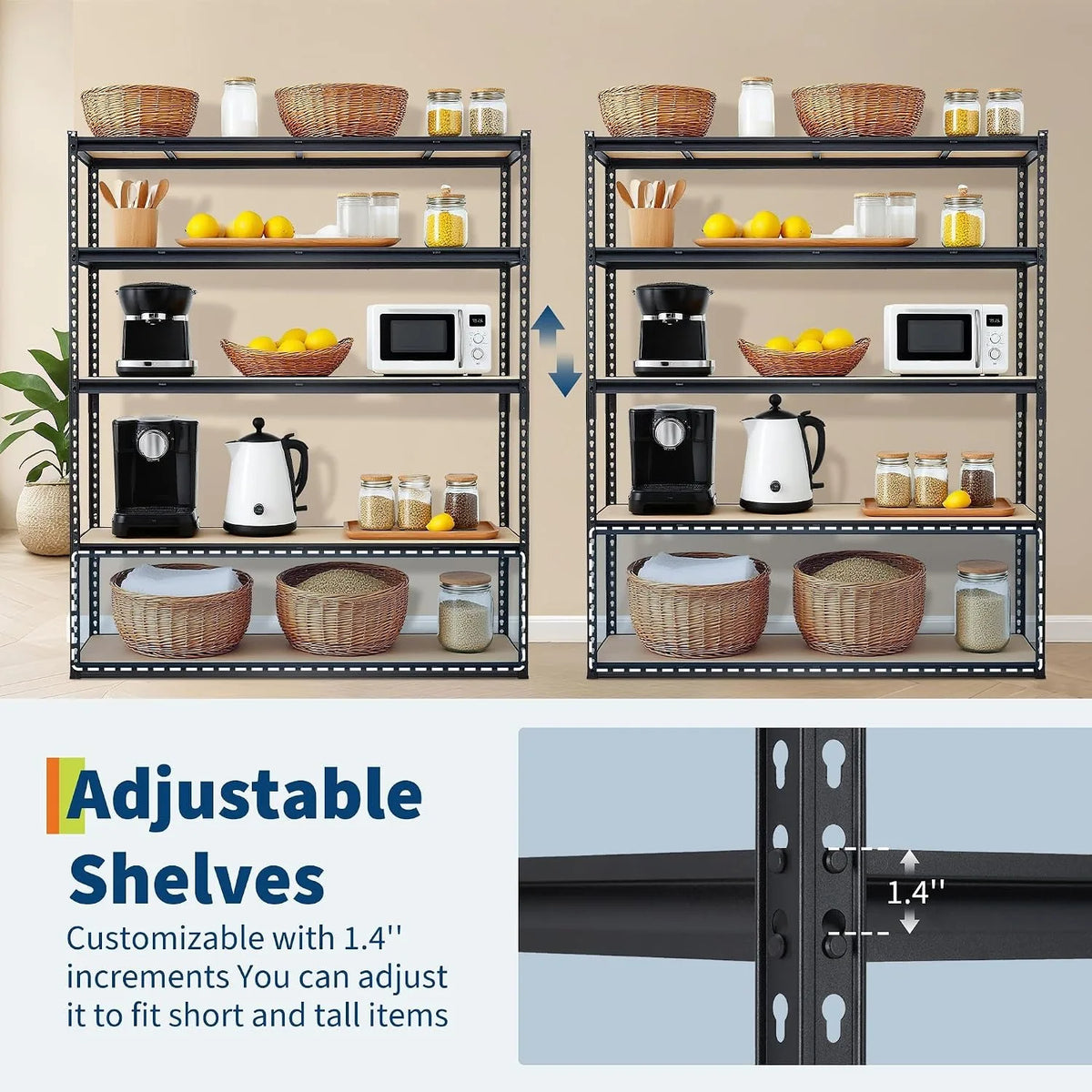 Heavy Duty Adjustable Metal Storage Shelving Rack