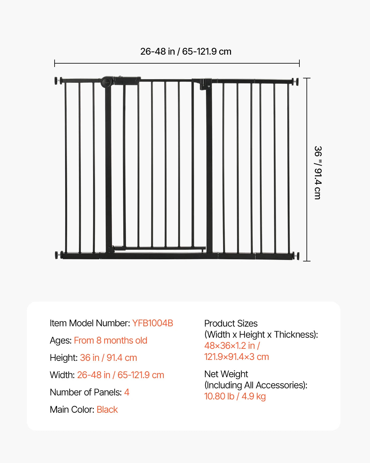 SucceBuy Pressure Mount Baby And Pet Gate
