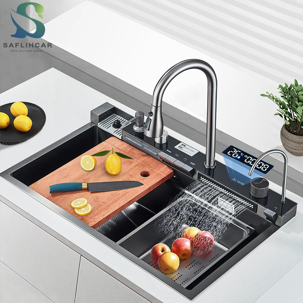 304 Stainless Steel Kitchen Waterfall Sink Undermount