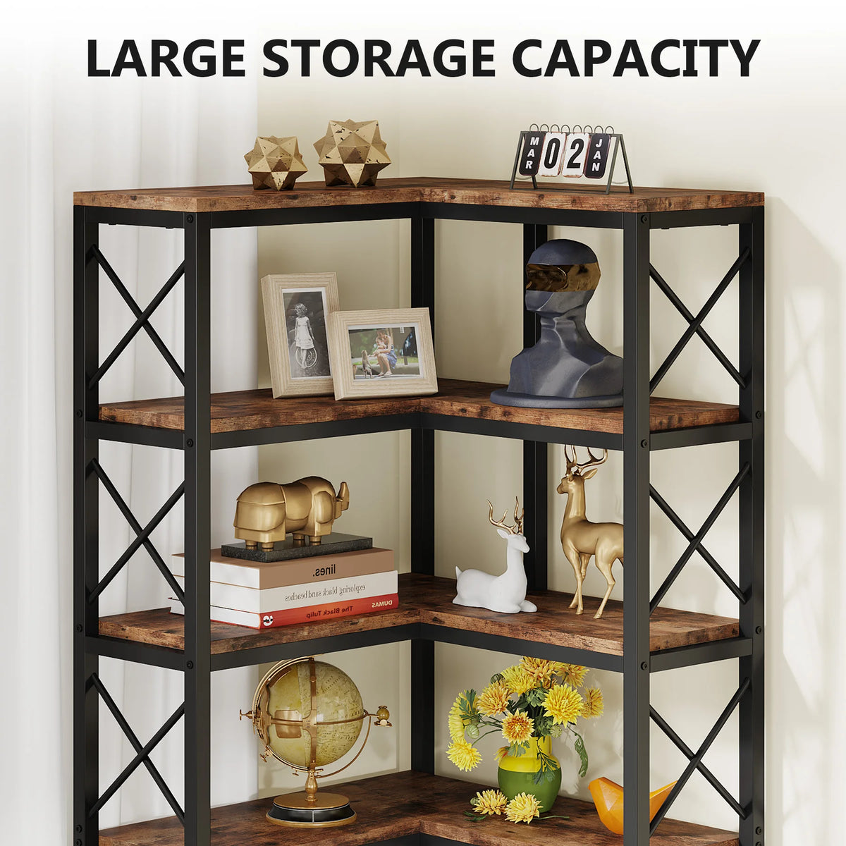 Tribesigns Modern Seven Tier Corner Bookcase