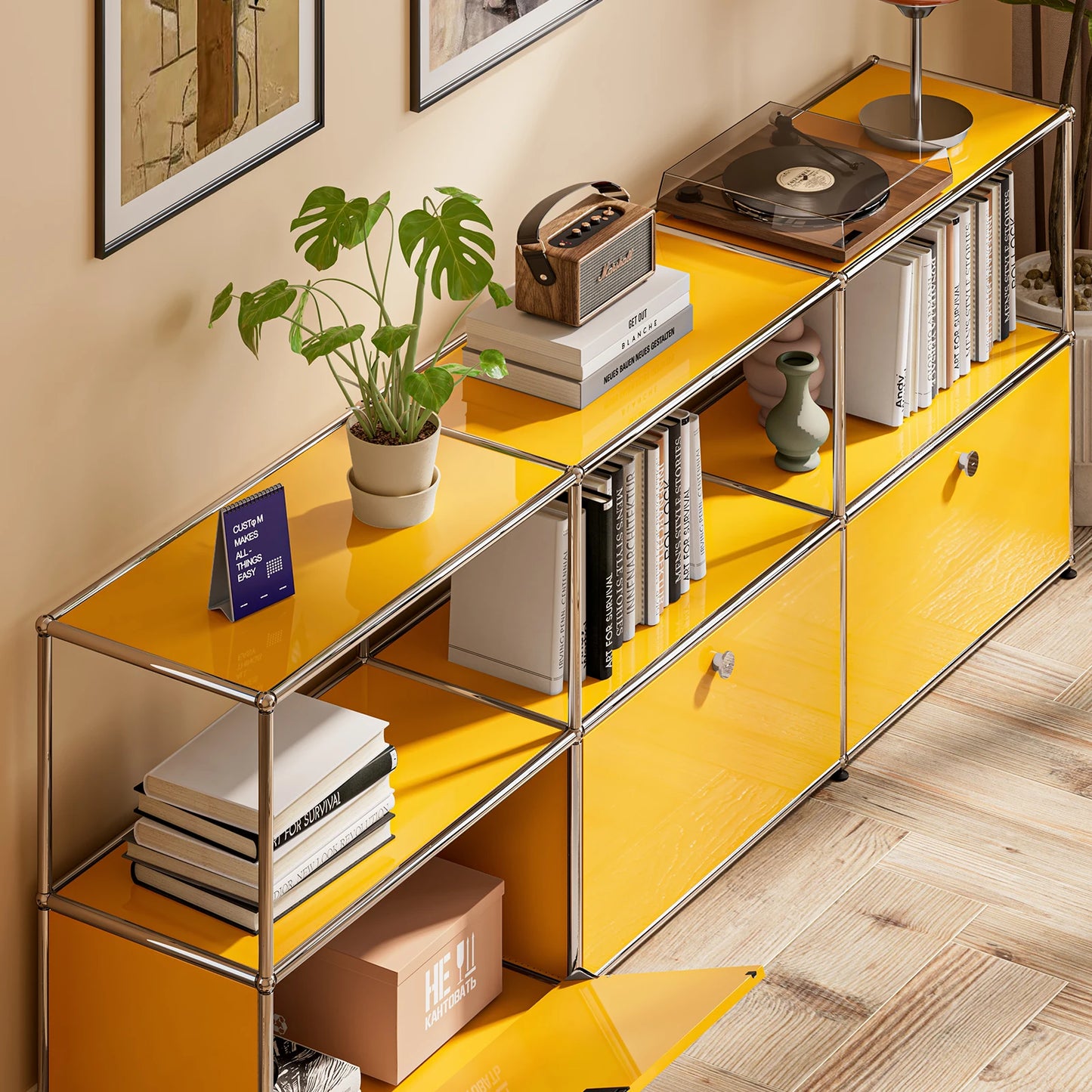 Modern Stainless Steel Storage Cabinet TV Stand
