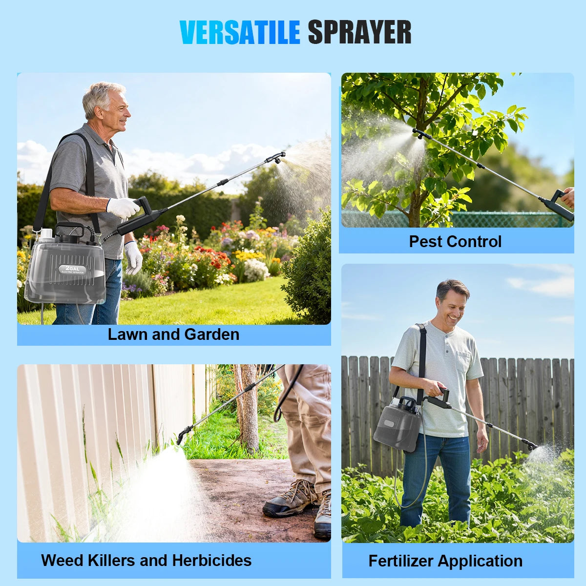 Battery Powered Garden Sprayer With Adjustable Pressure