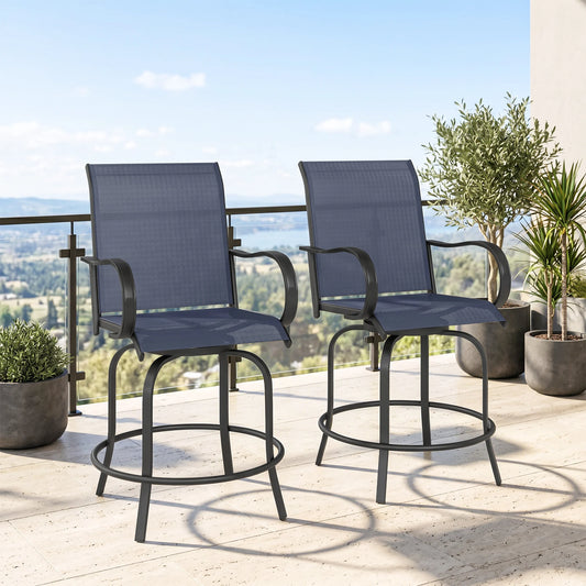Outsunny Outdoor Bar Stools With Armrests
