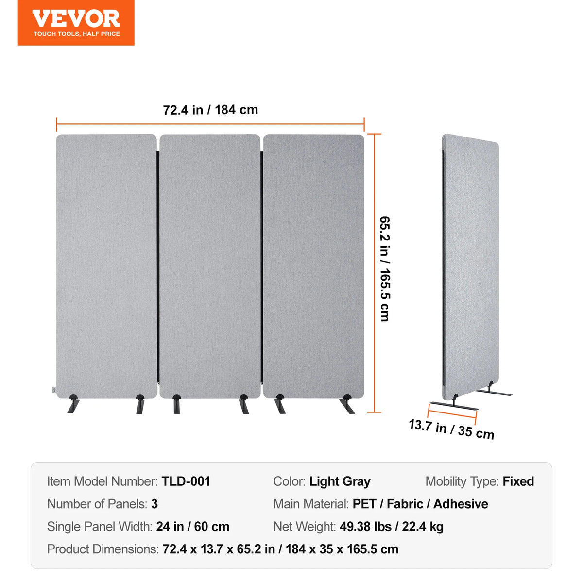 Compact Folding Room Divider Privacy Screen