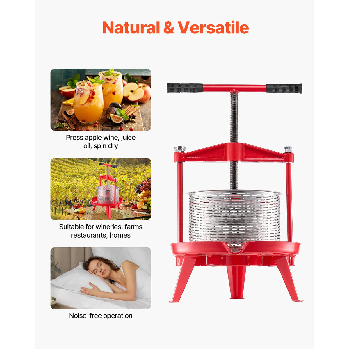 Stainless Steel Manual Fruit Wine Press for Juice Making