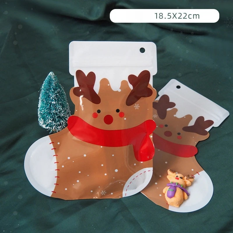 Christmas Stocking Ziplock Treat Bags for Holiday Gifts