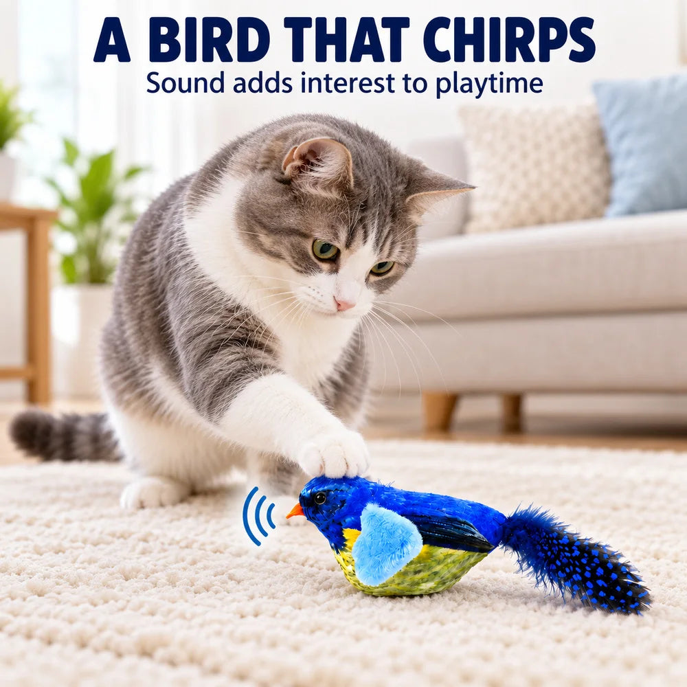 Zoe Interactive Cat Toy Set With Chirping Bird