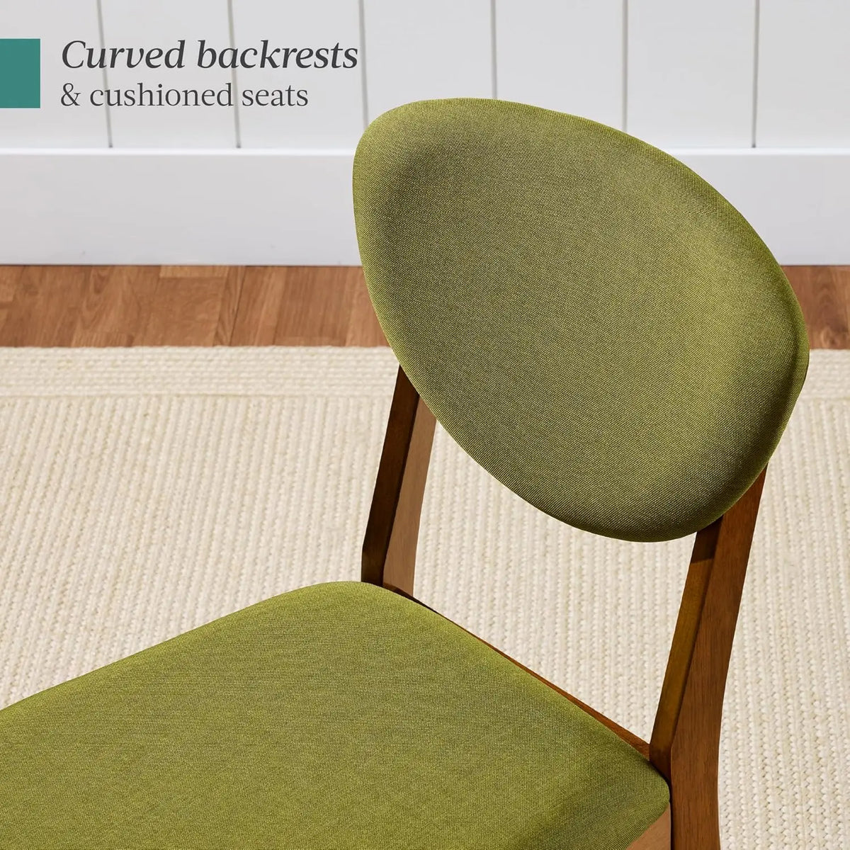Dining Chairs Set Of 2 Mid-Century Modern Upholstered