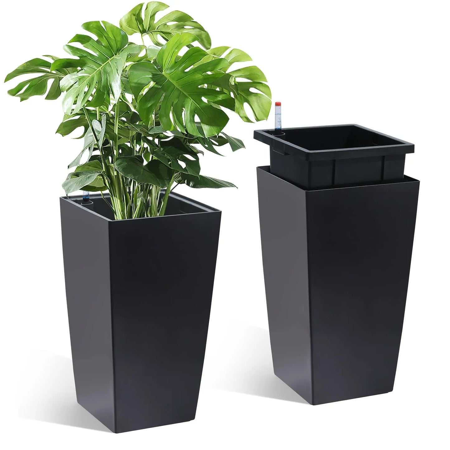 HiMISS Self Watering Planters Set Tall Indoor Outdoor