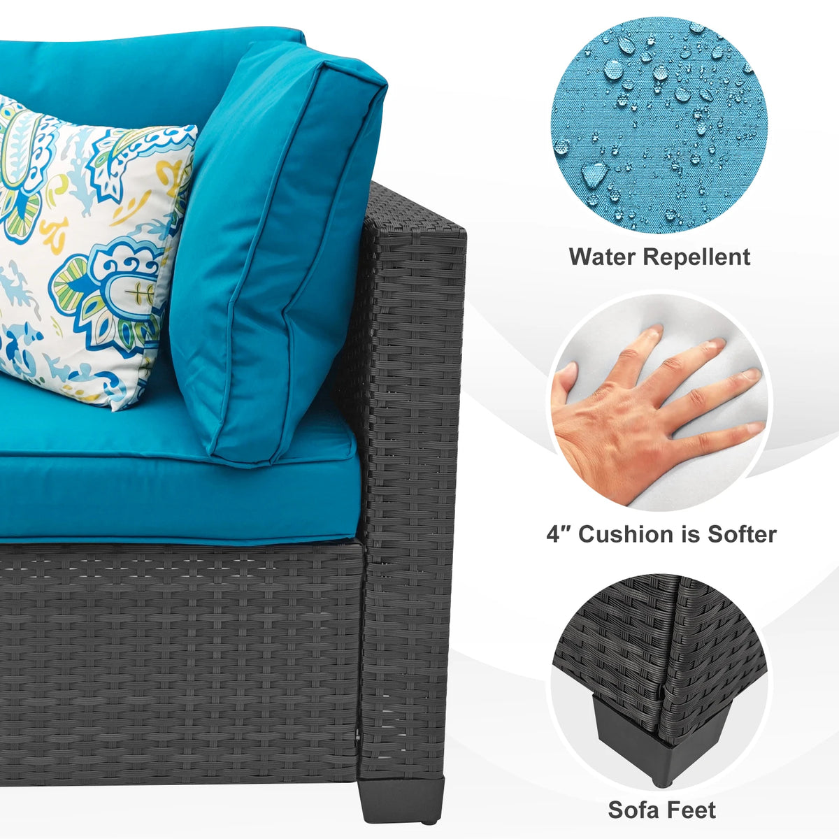 All Weather Wicker Patio Conversation Furniture Set