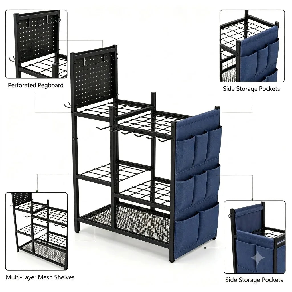 Heavy Duty Garden Tool Storage Organizer Rack