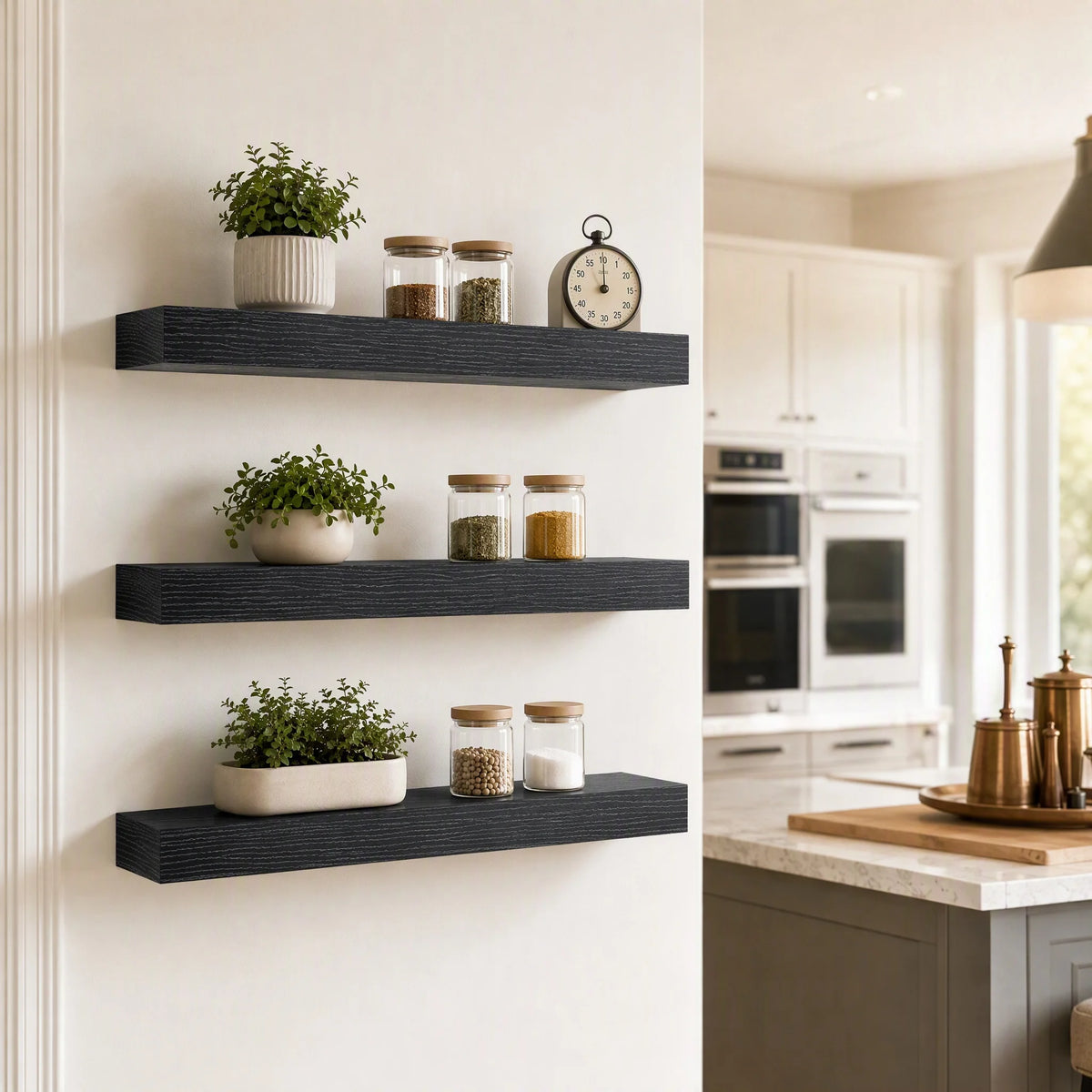 Modern Floating Wall Shelves With Hidden Brackets