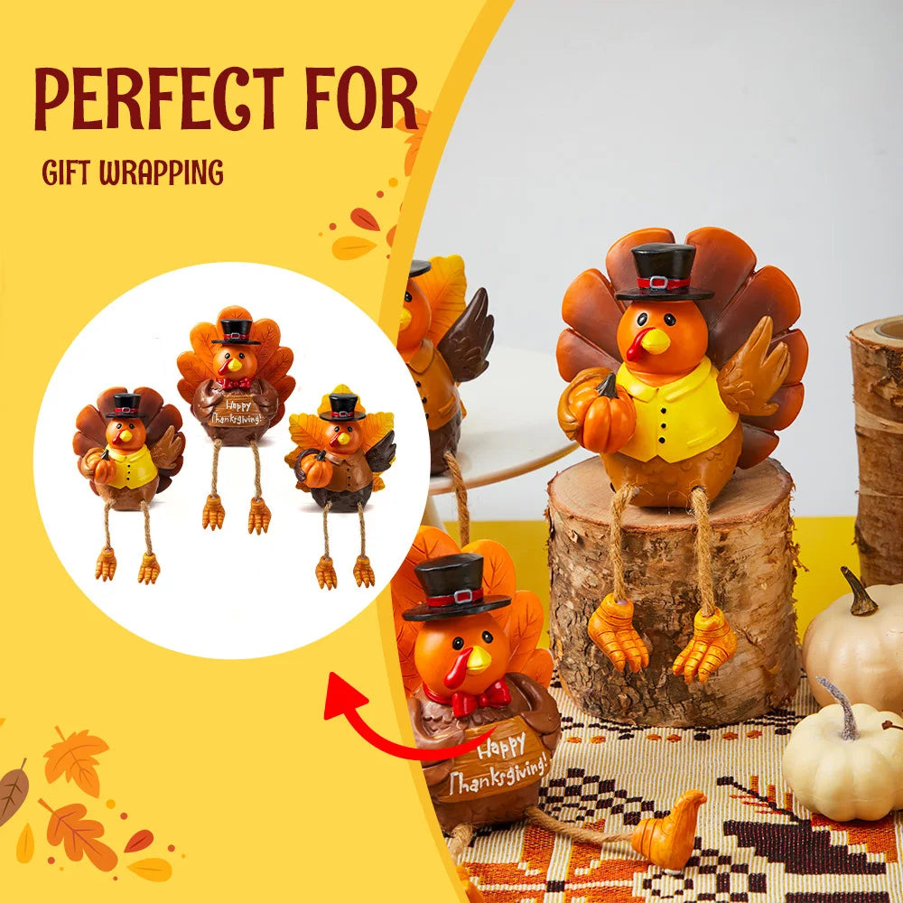 Joyfy Resin Turkey Thanksgiving Tabletop Decor