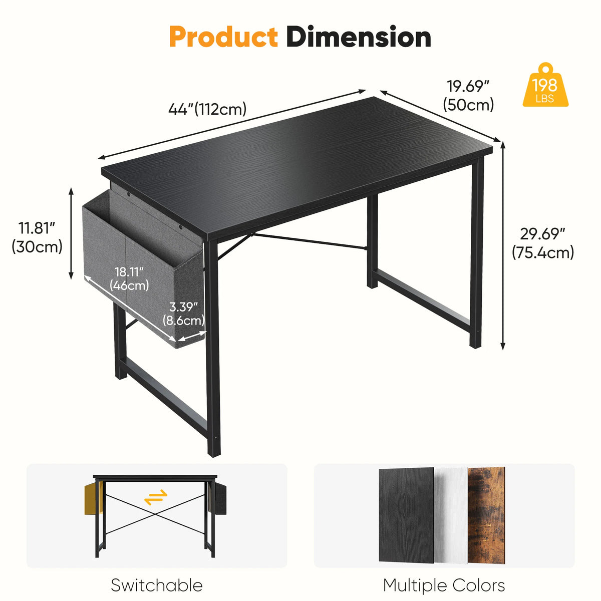 JHK Computer Gaming Desk With Storage Bag