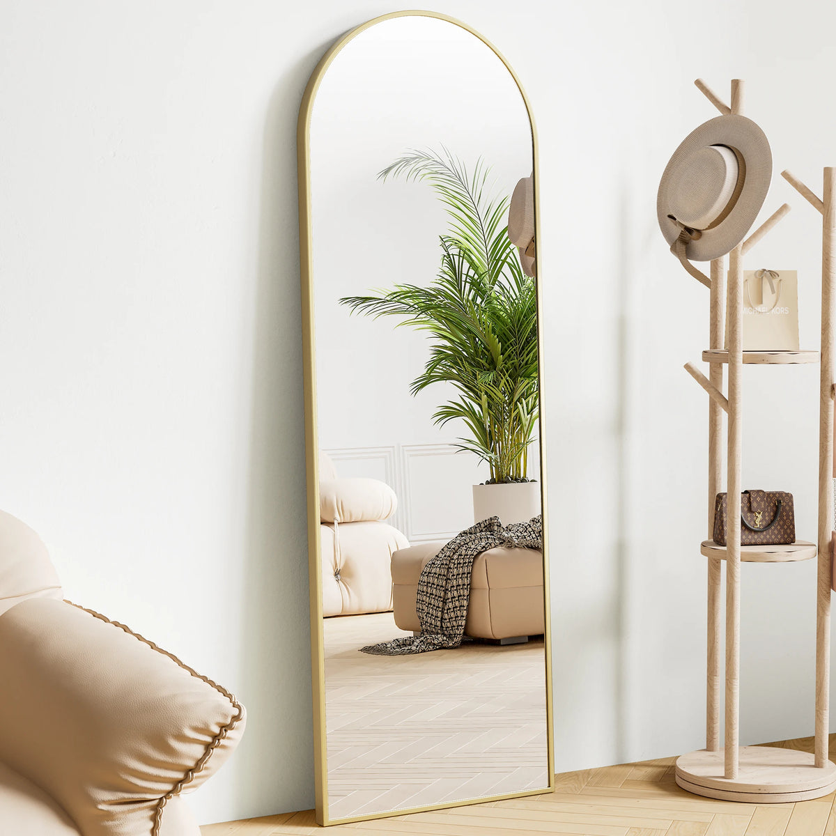 JHK Full Body Wall Mirror With Aluminum Frame