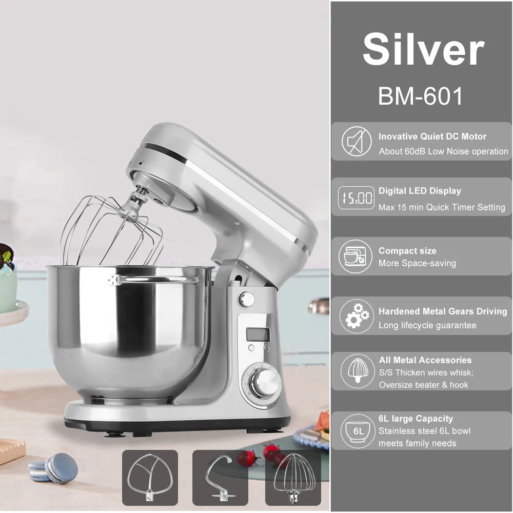 Biolomix Tilt Head Stand Mixer With Dough Hook