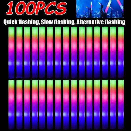 LED Light Up Foam Glow Sticks Set