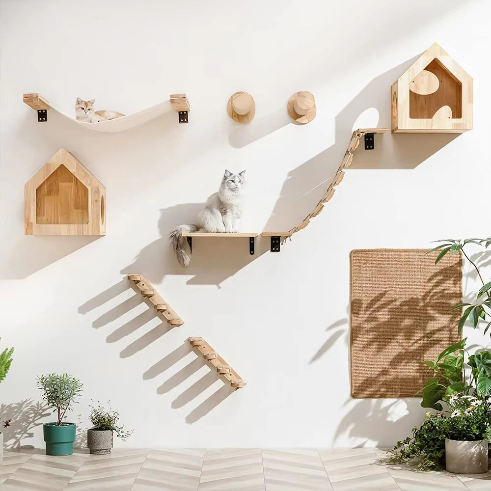 CWV Cat Wall Climbing Shelf With Sisal Scratcher
