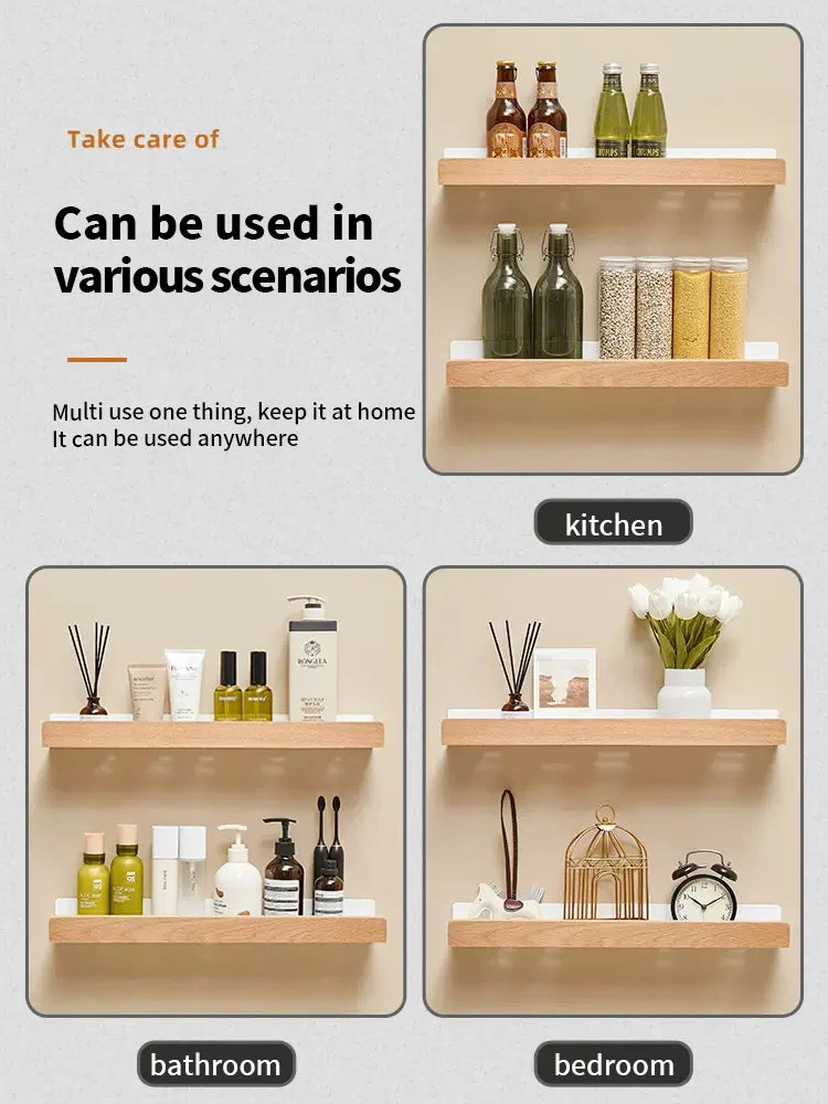 YUNJIEYA Aluminum Wall Mounted Bathroom Storage Shelf