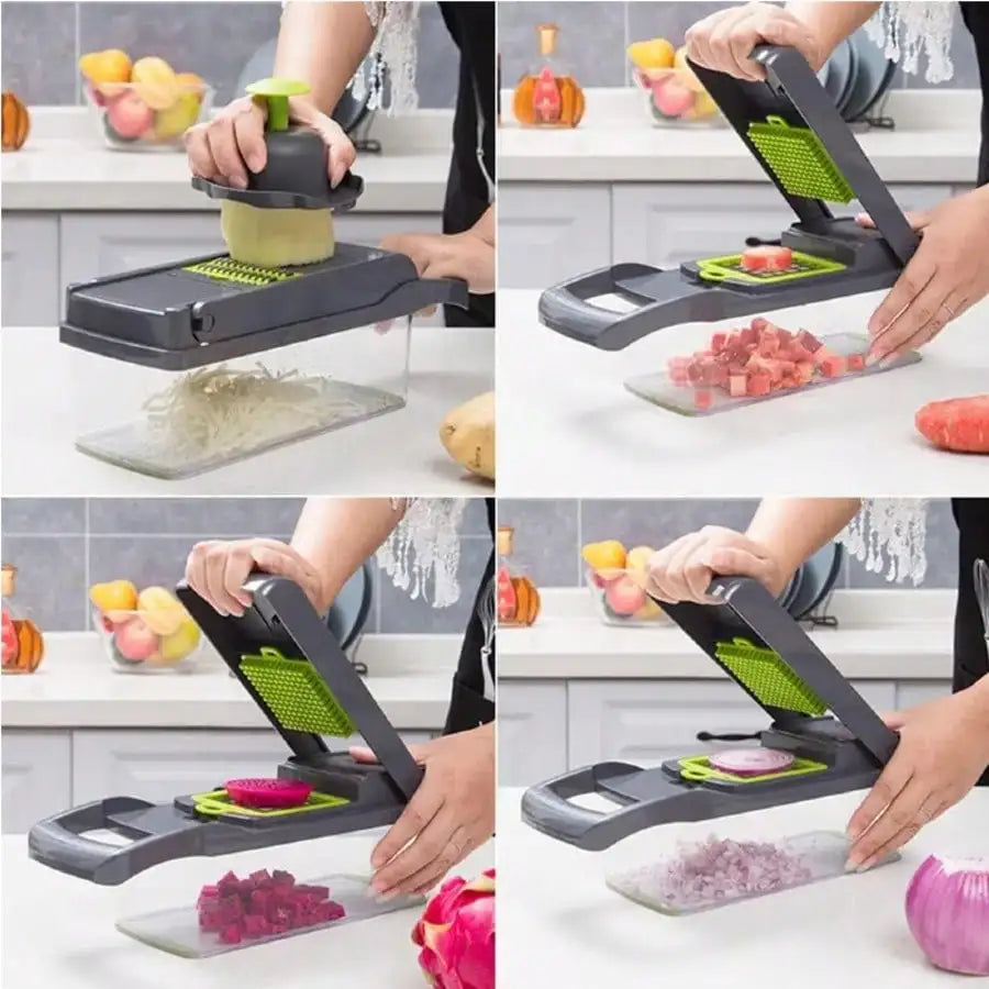16 Function Vegetable Chopper With Stainless Blades