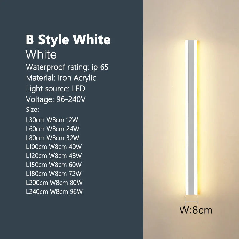 TES Outdoor Waterproof Wall Lamp IP65 LED Strip Light