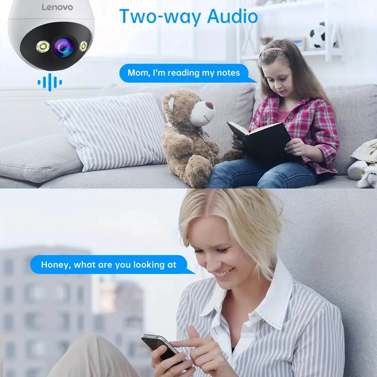 Lenovo 3MP WiFi E27 Bulb Security Camera With Night Vision