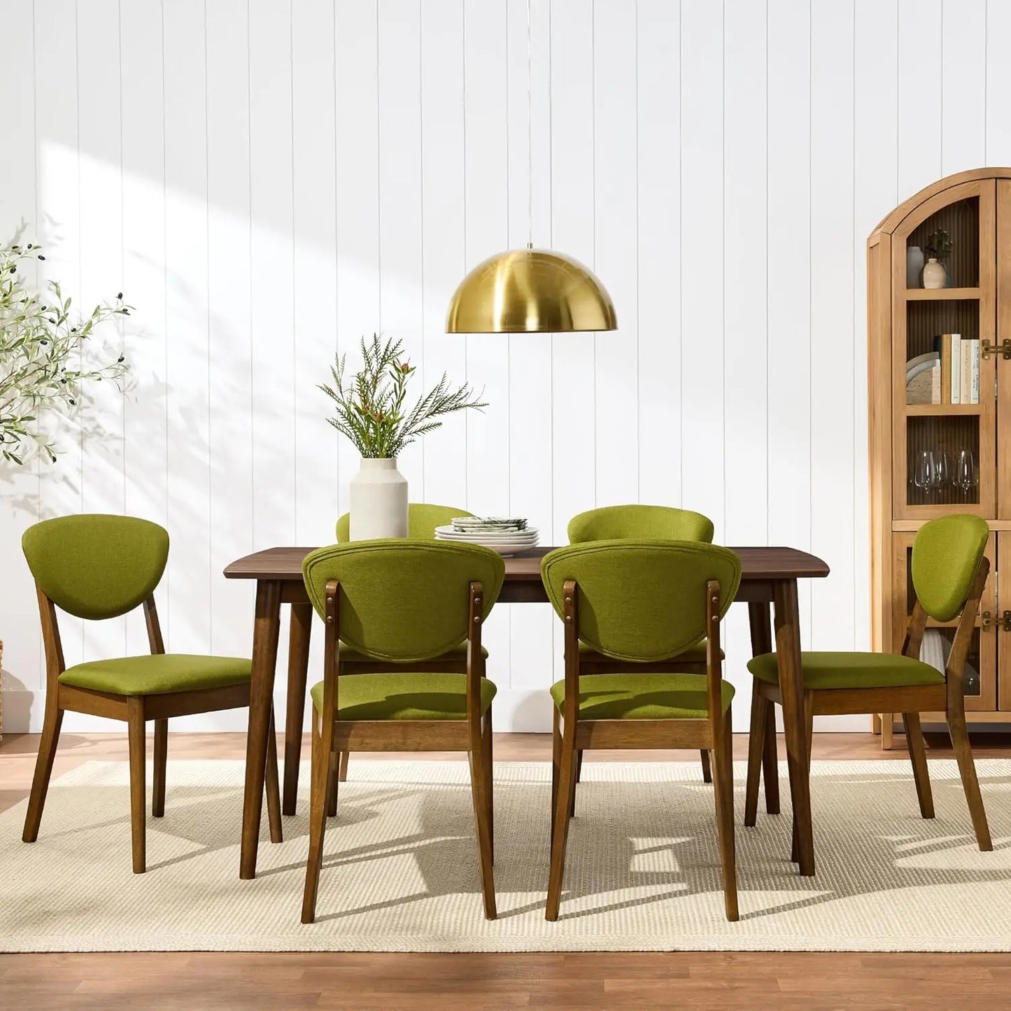 Dining Chairs Set Of 2 Mid-Century Modern Upholstered