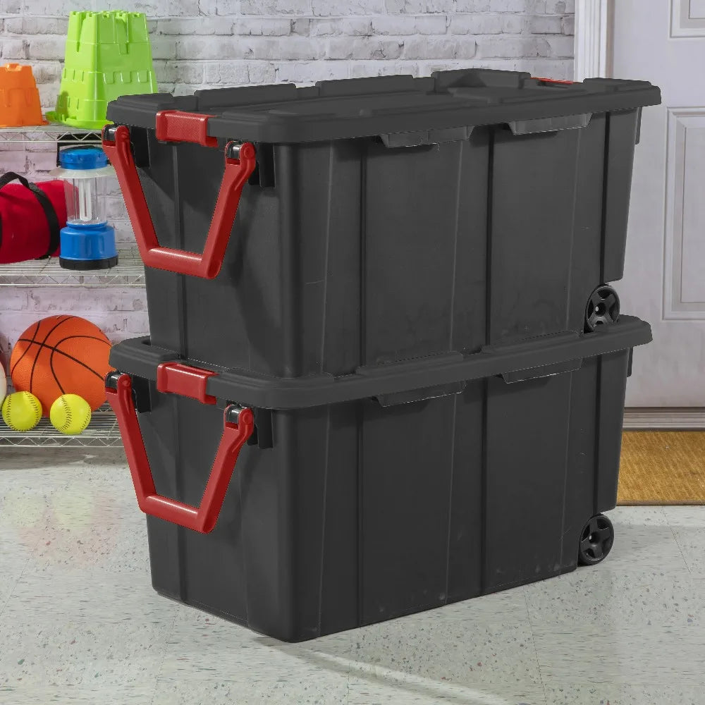 Sterilite Wheeled Plastic Industrial Storage Bin