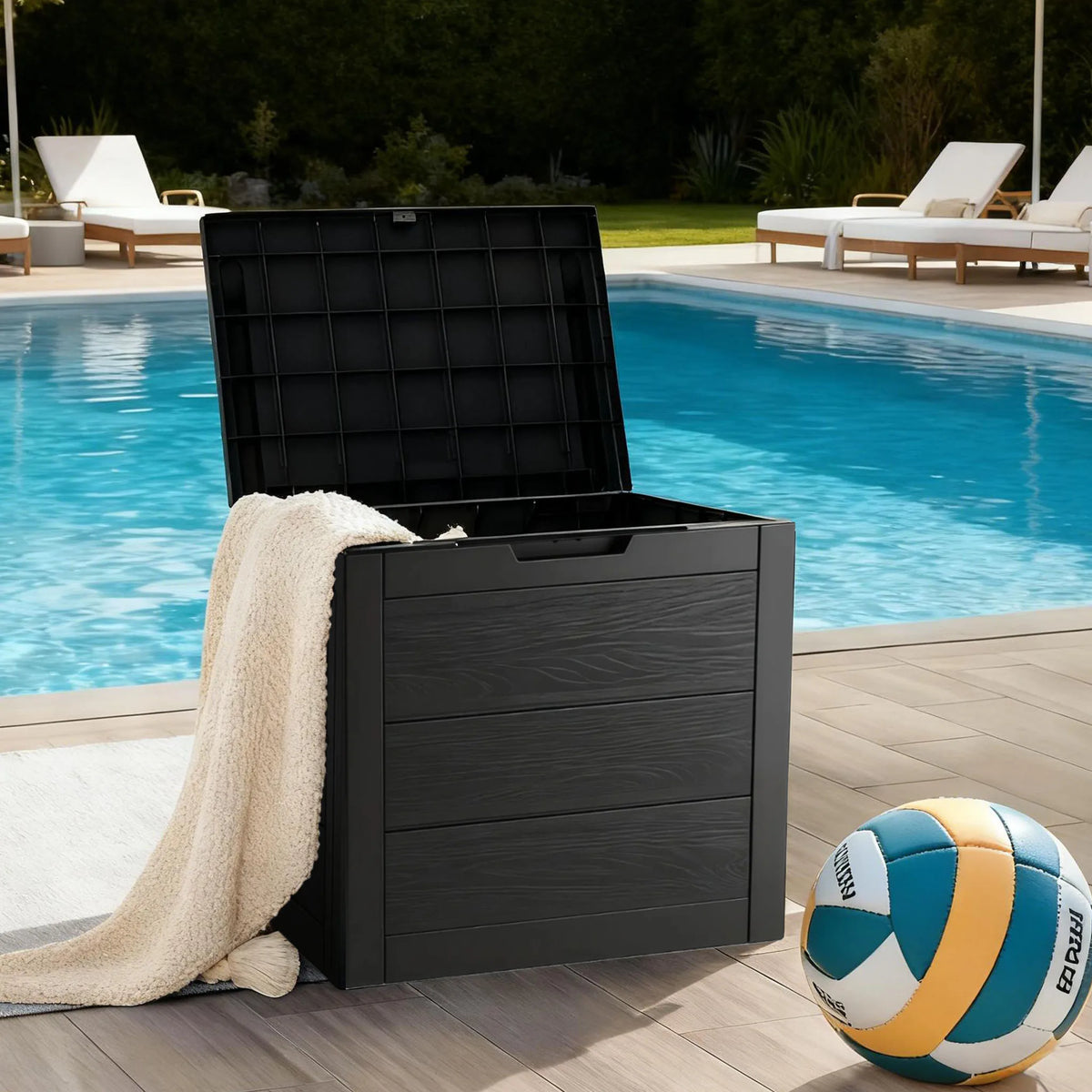 SARENZOON Outdoor Deck Box With Lockable Lid