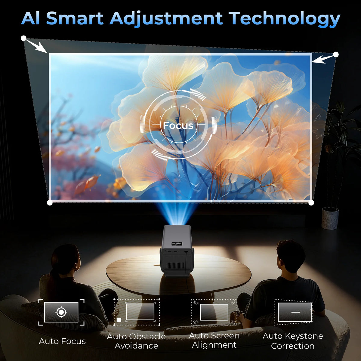 LynCast Auto Focus Android Projector