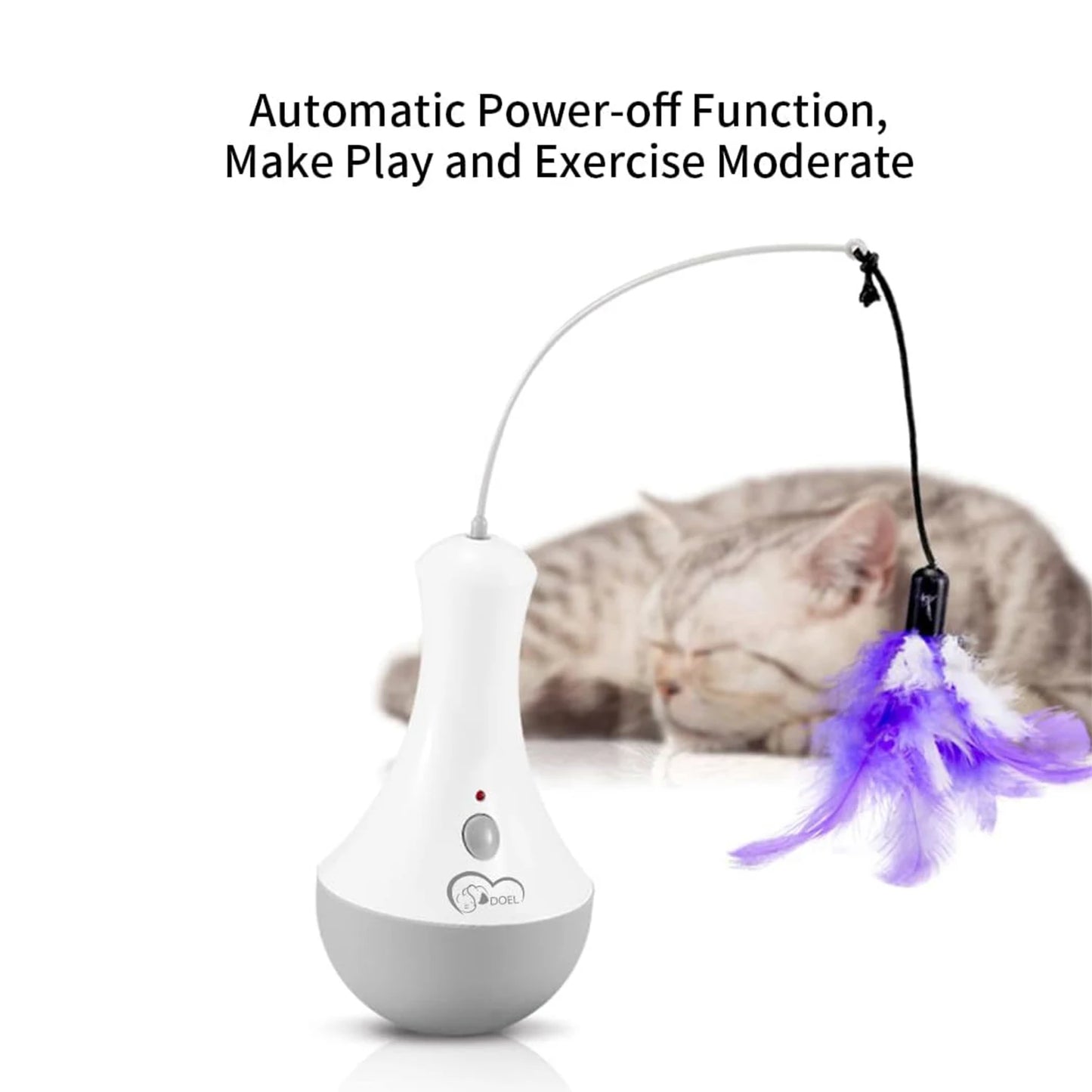 Automatic Interactive Feather Cat Toy With Rotation