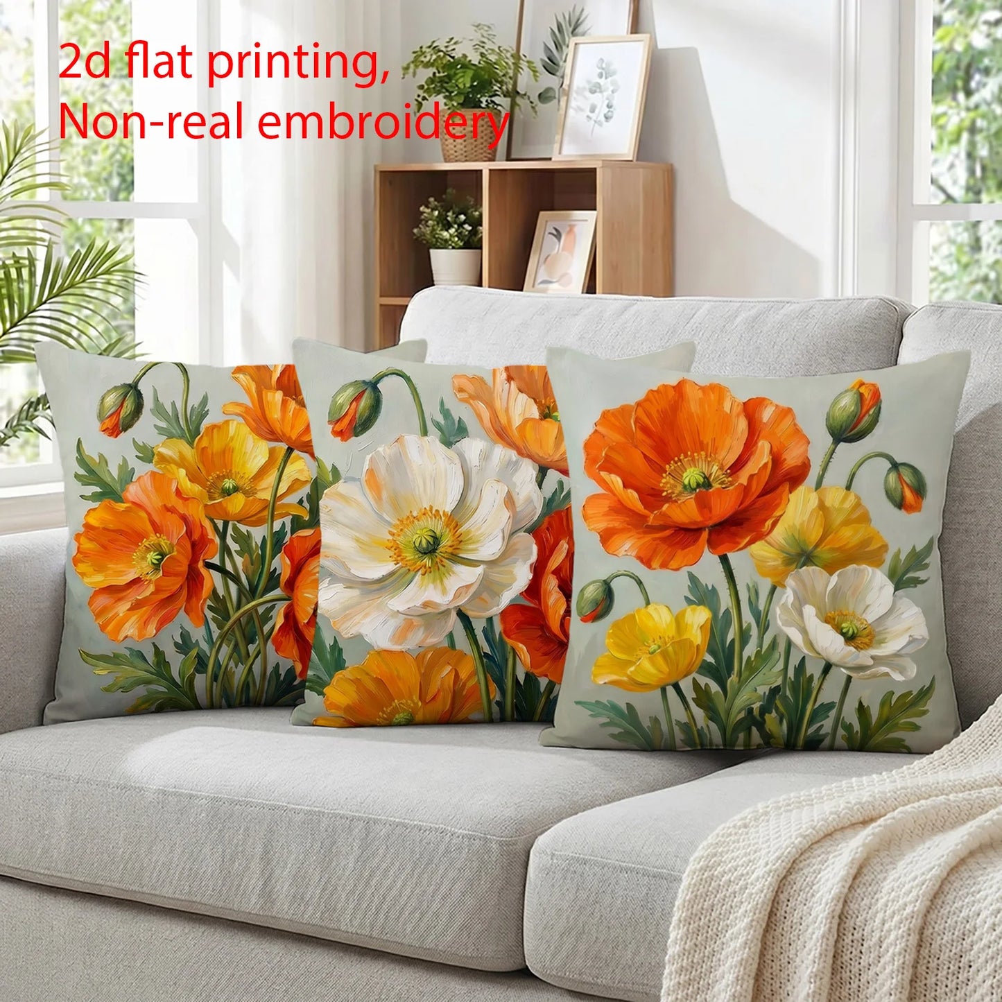 Floral Print Decorative Pillow Covers Set
