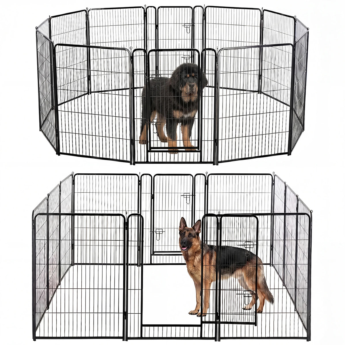 JHK Foldable Metal Dog Playpen Exercise Fence