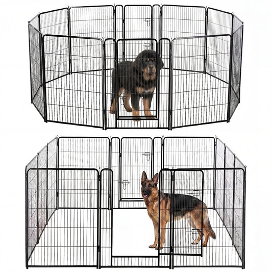 JHK Foldable Metal Dog Playpen Exercise Fence