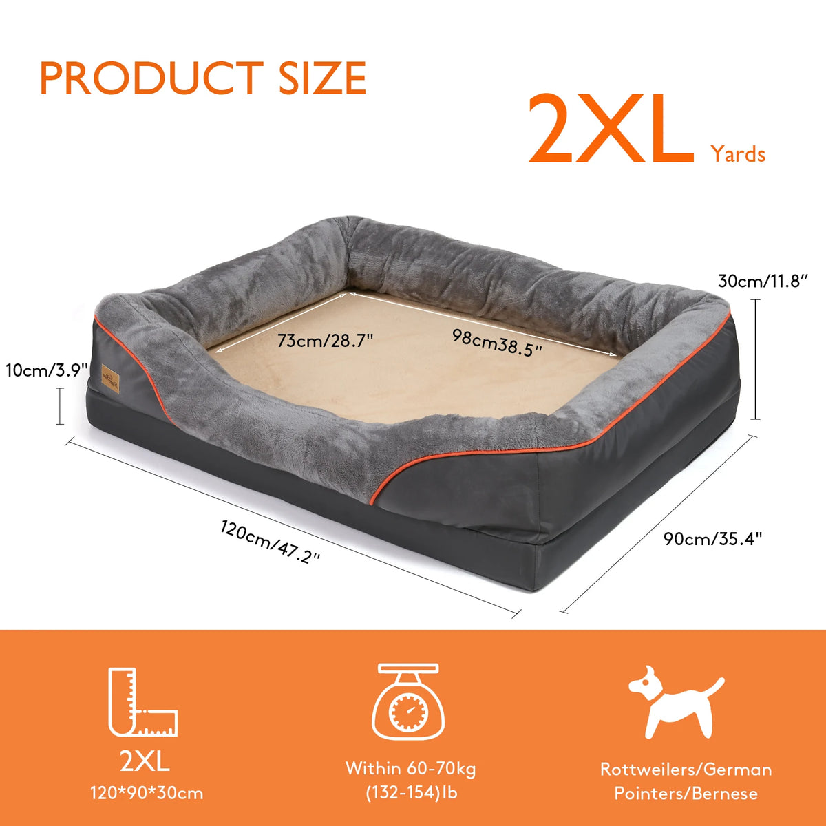 Bingopaw Dog Bed With Waterproof Removable Washable Cover