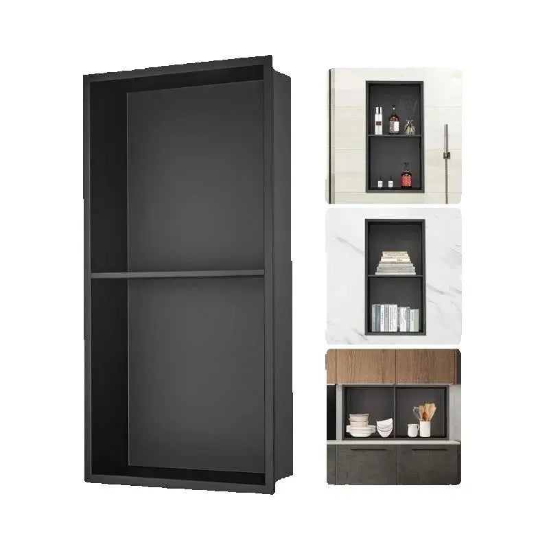 SucceBuy Stainless Steel Recessed Shower Niche Double Shelf