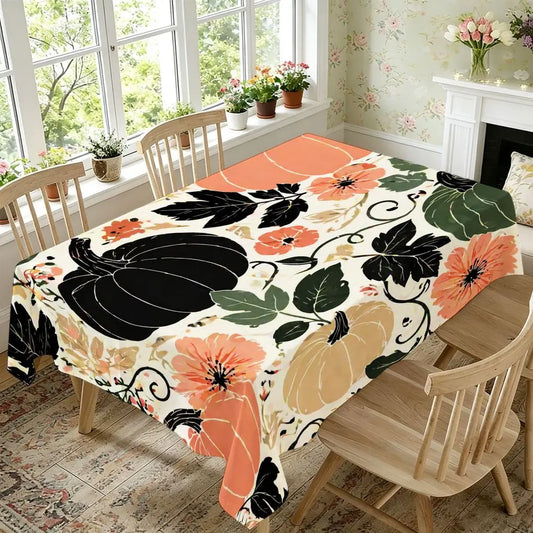 VESPRI Autumn Pumpkin Print Tablecloth