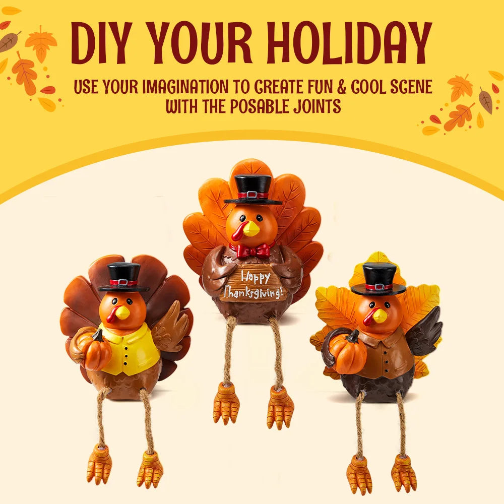 Joyfy Resin Turkey Thanksgiving Tabletop Decor