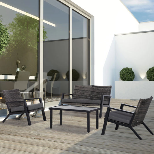 Outdoor Wicker Patio Furniture Set 4 Piece Rattan