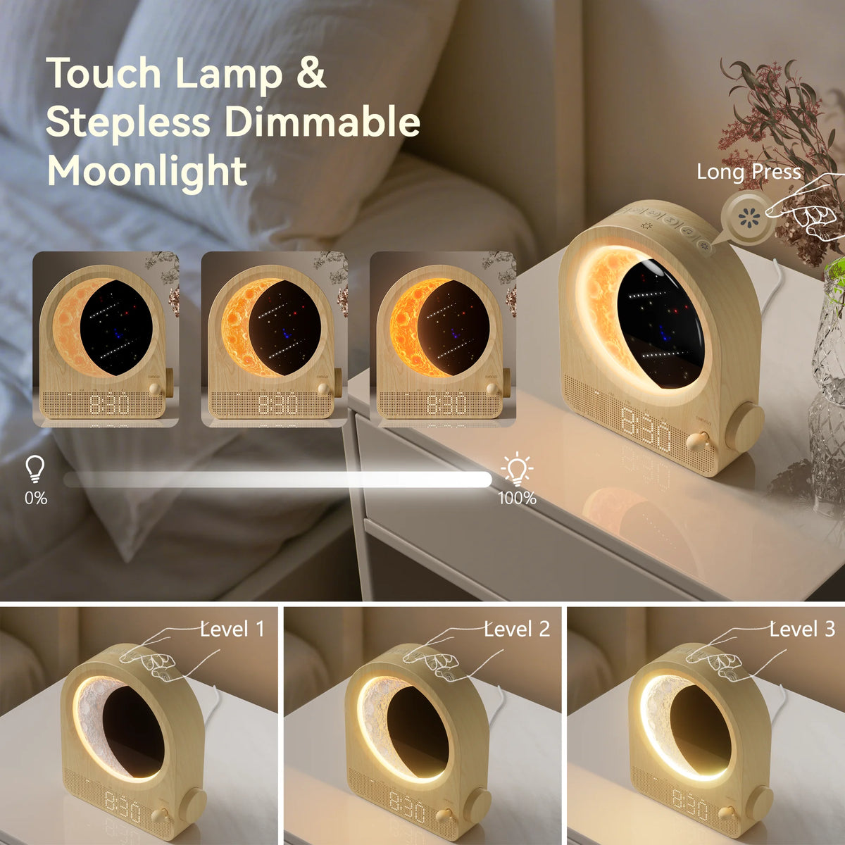 Blonbar Sunrise Alarm Clock With Moon Lamp